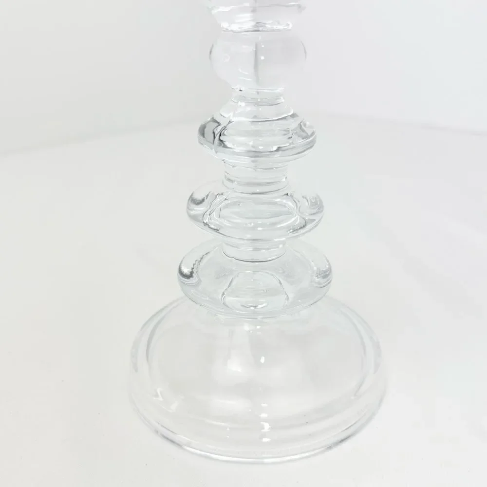 Elements Clear Glass Rounded Tiered Taper Candle Holder
